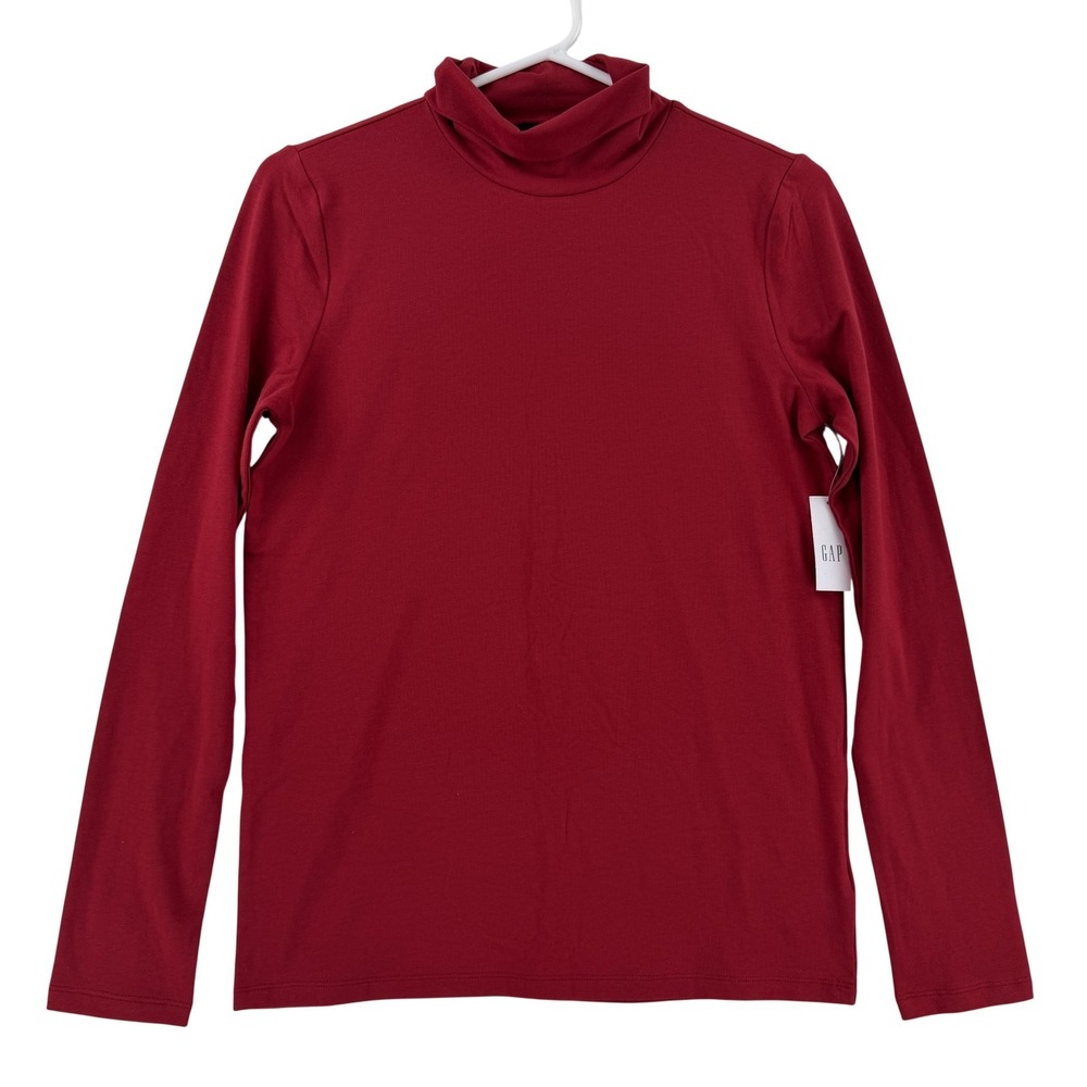Gap Shirt Womens Small‎ Red Turtleneck Long Sleeve Stretch Basic Tee Top NWT
